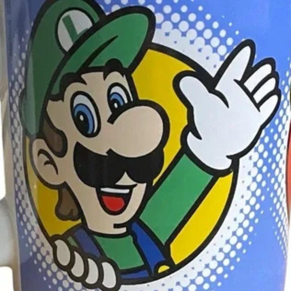 2-NINTENDO Super Mario Blue Coffee Mugs Luigi Princess Peach Ceramic Bowser game - Picture 5 of 11